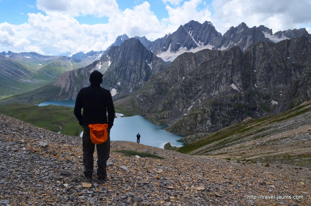 Twin lakes during Gadsar pass climb- travel Jaunts