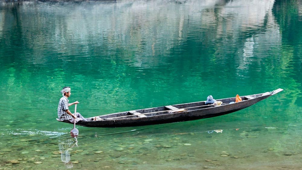 Boating in Dawki- Crystal clear waters