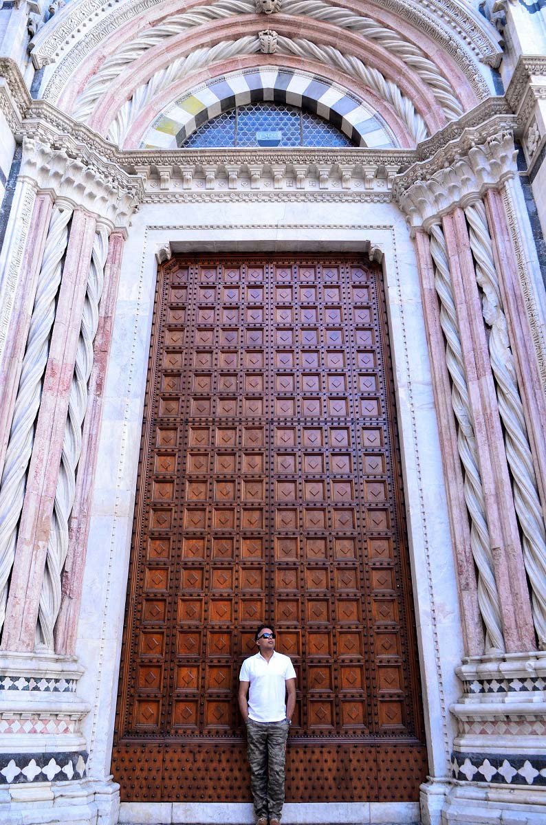 The door at the Baptistery, Siena