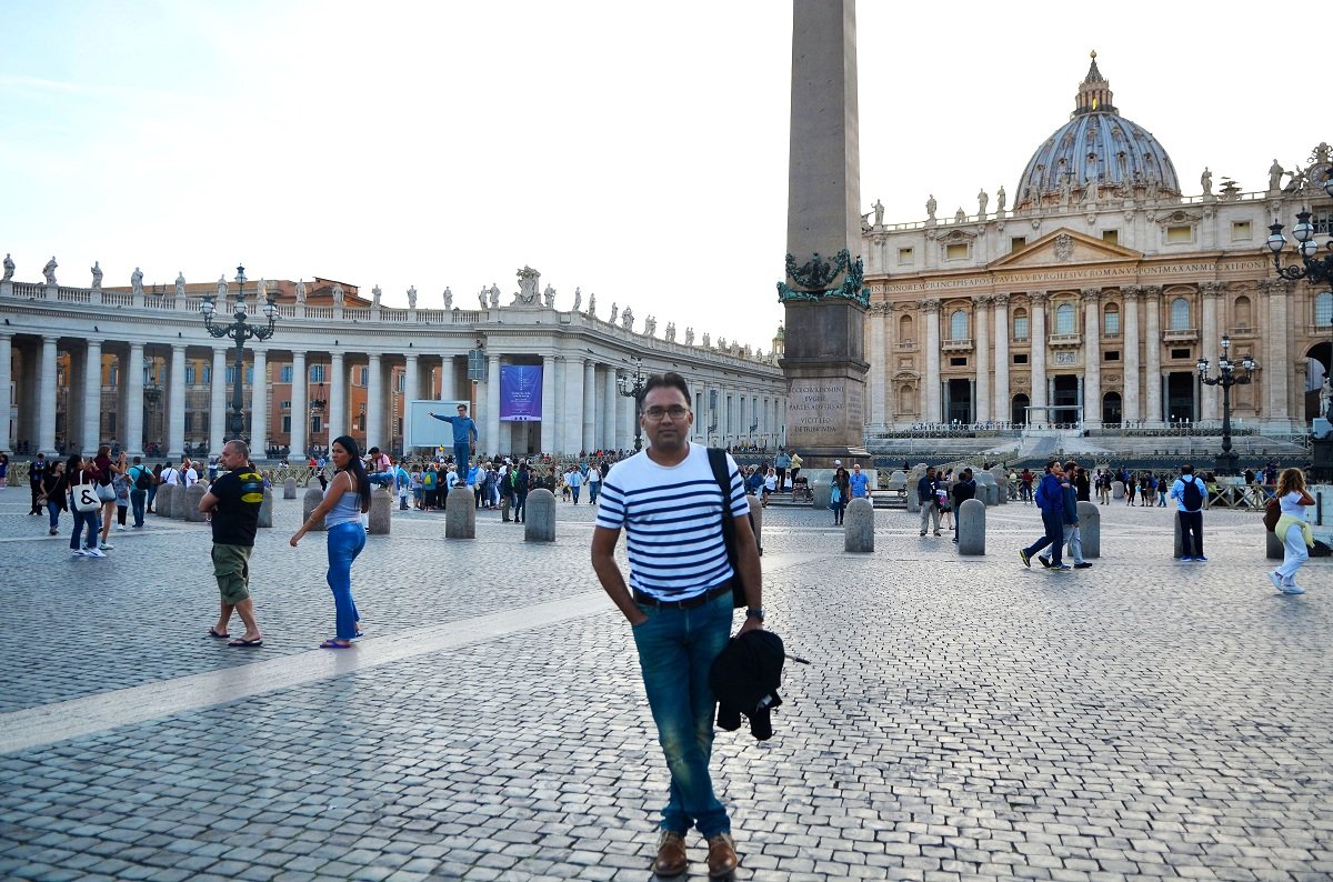 Sudeep in St Peter's Square, Italy