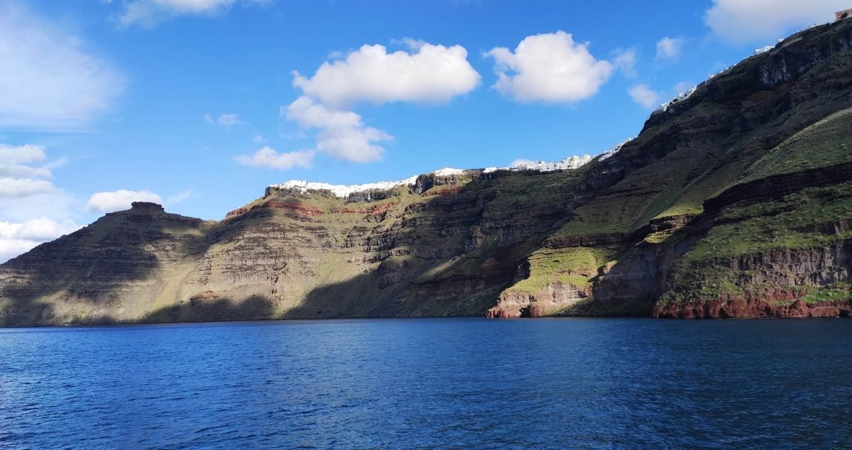 Santorini view from the boat