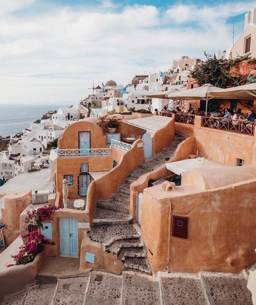 Oia pinkish orange house , Santorini